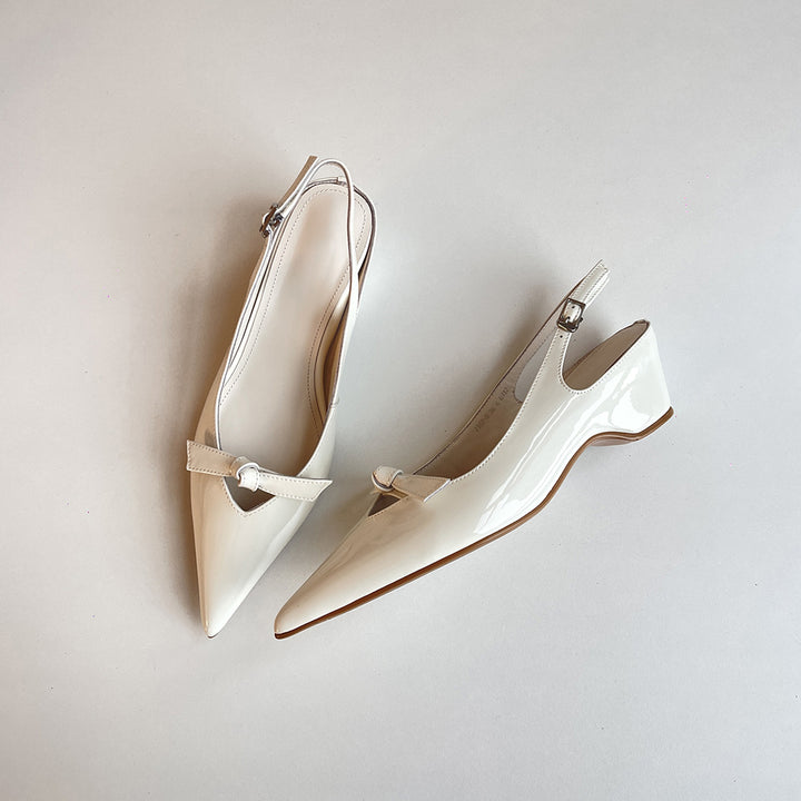 Damen Slingback Ballerinas mit spitzer Zehenpartie und dekorativem Bogen Drune