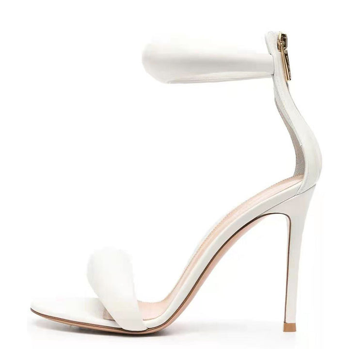 Damen High Heel Riemchensandalen mit Knöchelriemen Drune
