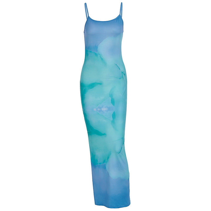 Damen Maxikleid im eleganten Fluid-Design mit feinen Spaghettiträgern Drune