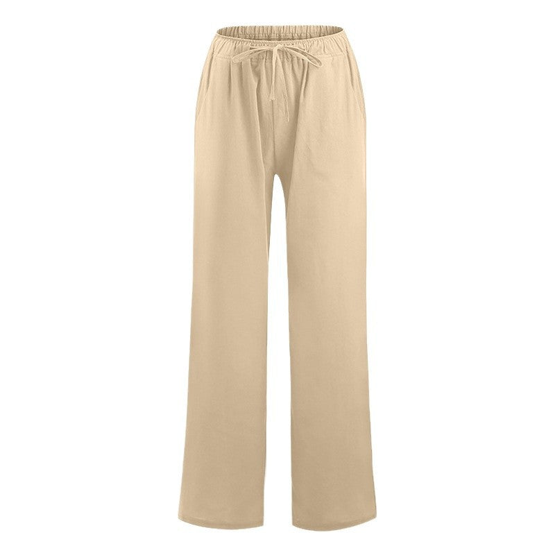 Damen Bequeme weite Leinenhose Drune