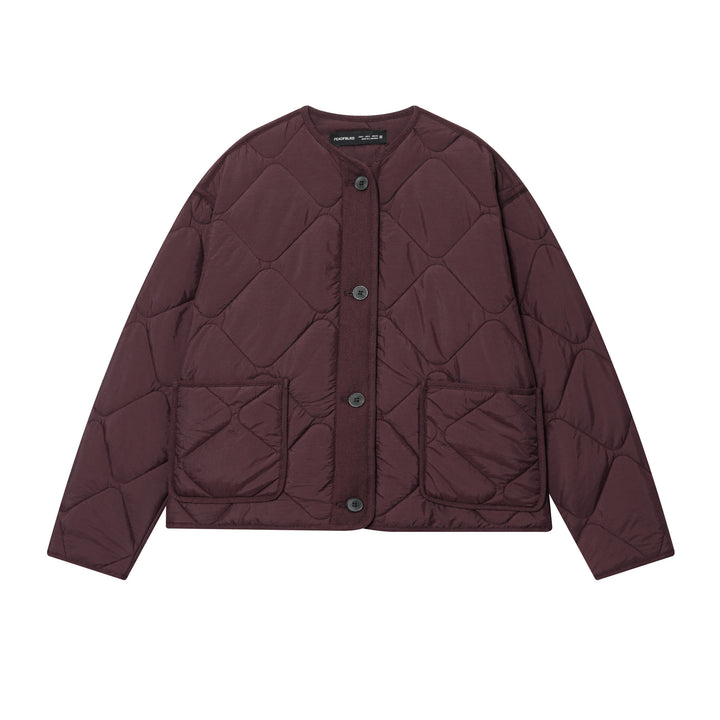 Damen nan gesteppte Cardigan‑Jacke mit Rautenstepp, Rundhals und aufgesetzten Taschen Drune