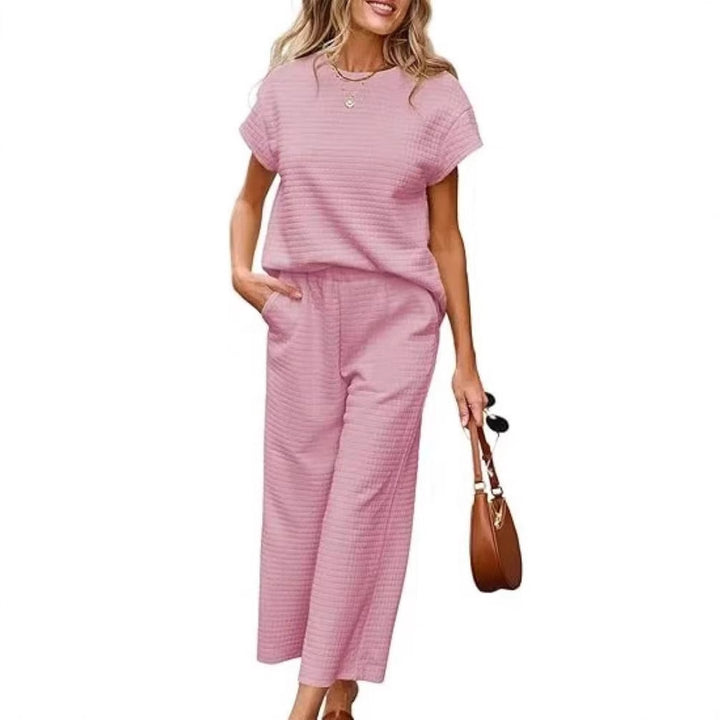 Damen Kombi-Outfit aus hochwertigem Stoff mit integriertem Gummibund und modischen Weiten Drune