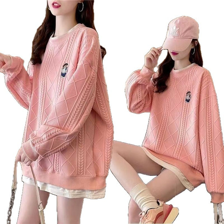 Damen Kuscheliger Strickpullover mit Zopfmuster Drune