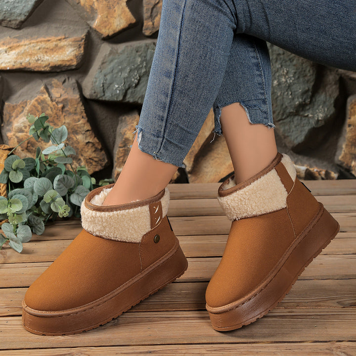 Damen Gefütterte Plateau‑Winterboots mit Teddyfutter und Slip‑On‑Schaft Drune