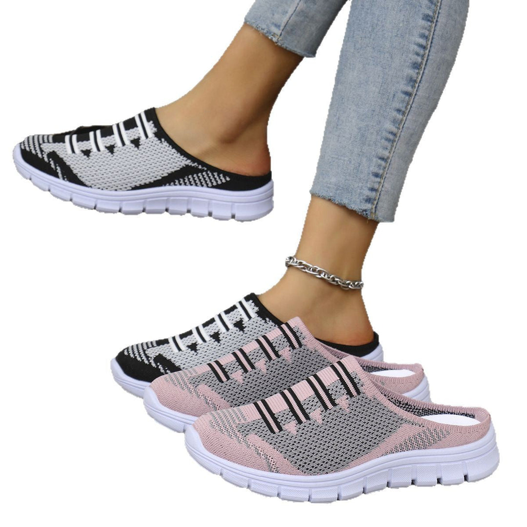 Damen luftige Sneaker-Pantoletten mit rutschfester Sohle Drune