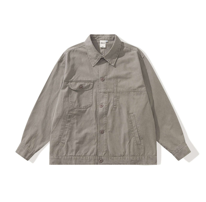 Herren Boxy-Canvas Utility-Blousonjacke mit großen Pattentaschen Drune