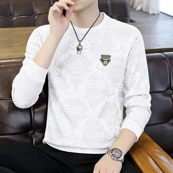 Herren Luxuriöses Langarmshirt mit strukturiertem Design Drune