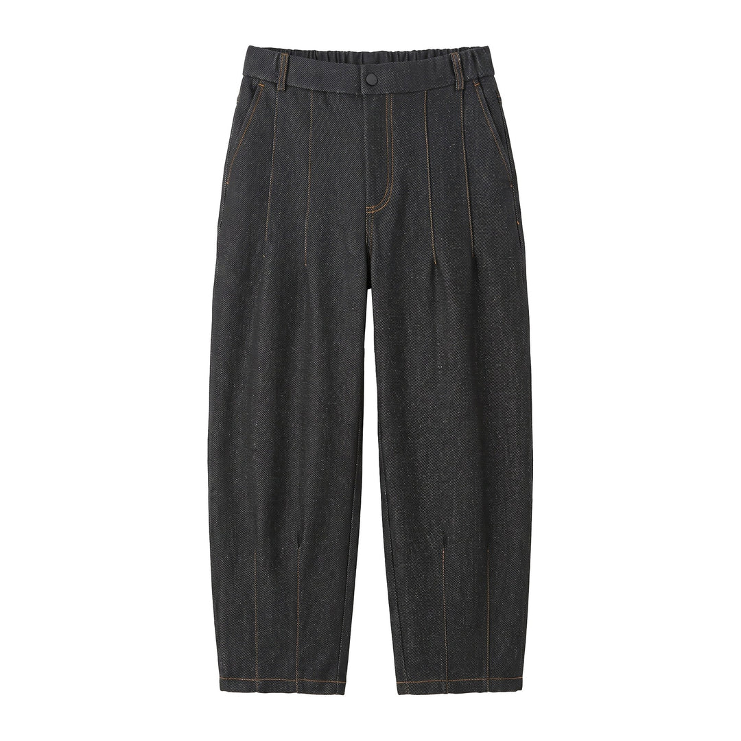 Damen Hochtaillierte weite Culotte-Hose mit Bügelfalte und elastischem Rückenteil Drune
