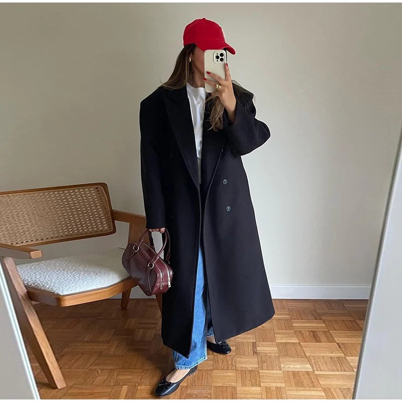 Herren lange elegante Doppelreiher Drune
