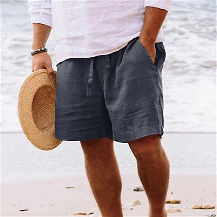 Herren luftige Leinen-Shorts mit elastischem Bund und praktischen Seitentaschen Drune