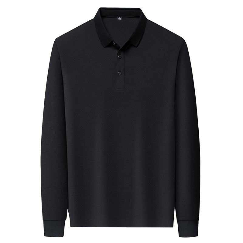 Herren Langarm‑Polo aus atmungsaktivem Baumwoll‑Stretch mit feinem Polokragen Drune