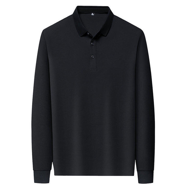 Herren Langarm‑Polo aus atmungsaktivem Baumwoll‑Stretch mit feinem Polokragen Drune