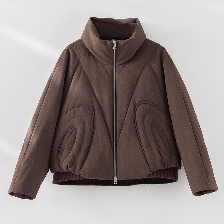 Damen Kurze gesteppte Steppjacke mit hohem Stehkragen und skulpturaler Nahtführung Drune