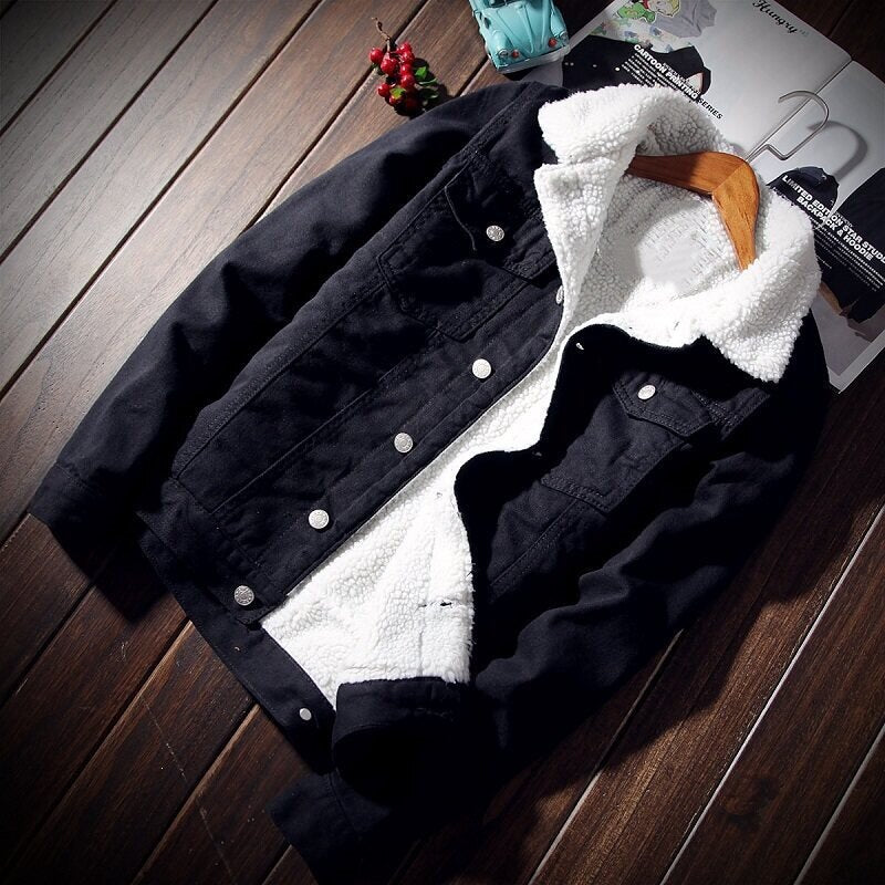 Damen Lässige Denimjacke mit Fleece-Futter Drune