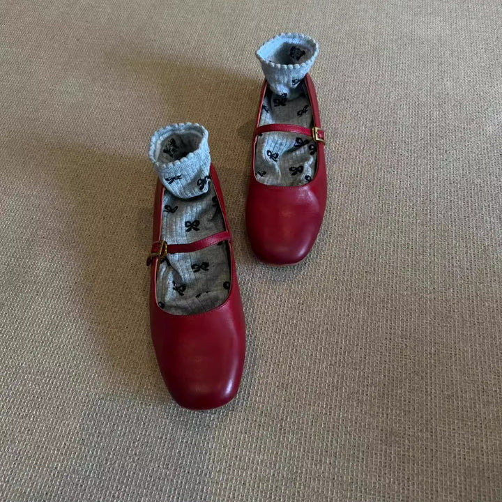 Damen elegante Mary Janes mit komfortabler Sohle und verstellbarem Riemen Drune