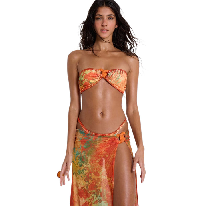Damen Bandeau-Bikini mit schickem Wickelrock Drune