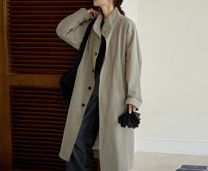 Damen Urbaner Lange Trenchcoat Drune