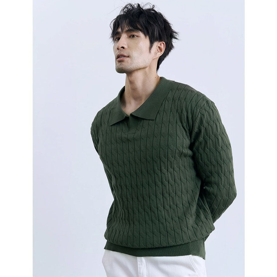 Herren Eleganter Strickpullover mit Stehkragen Drune