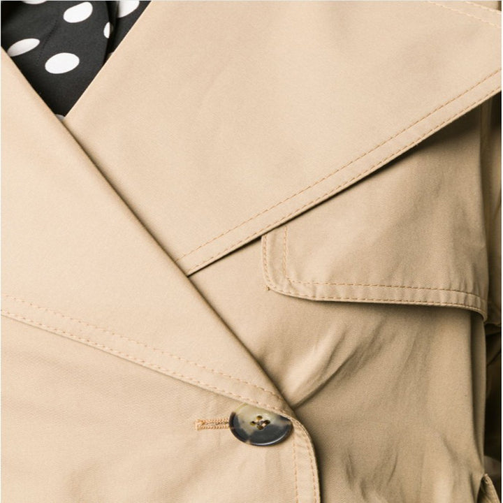 Damen Midilanger Trenchcoat im A‑Linien‑Schnitt mit Taillengürtel und Epauletten Drune