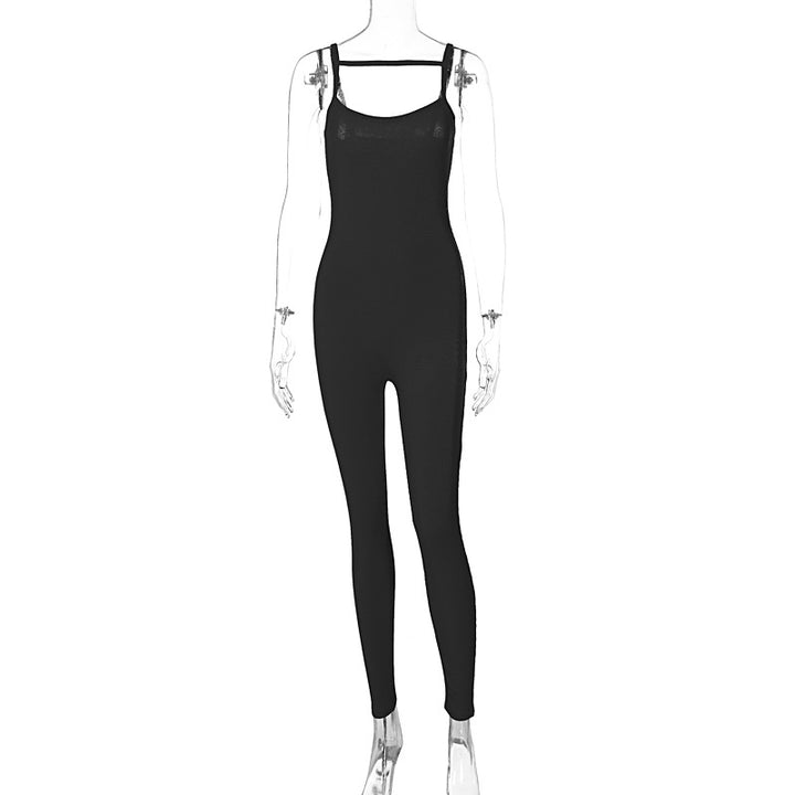 Damen Langärmeliger Jumpsuit mit schmalem Schnitt Drune