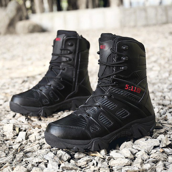 Herren Taktischer Einsatzstiefel mit knöchelhoher Stütze, rutschfester Profilsohle und wasserabweisendem Obermaterial Drune