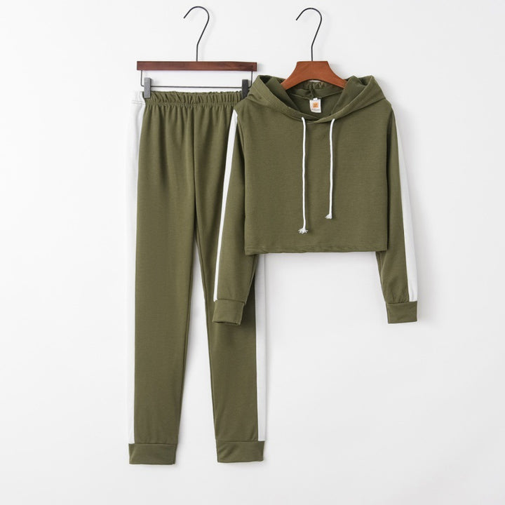 Damen Sportliches Set mit cropped Hoodie und leggings Drune