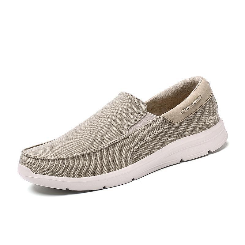 Herren nan legerer Canvas-Slipper mit elastischem Einsatz und stoßdämpfender Leichtsohle Drune