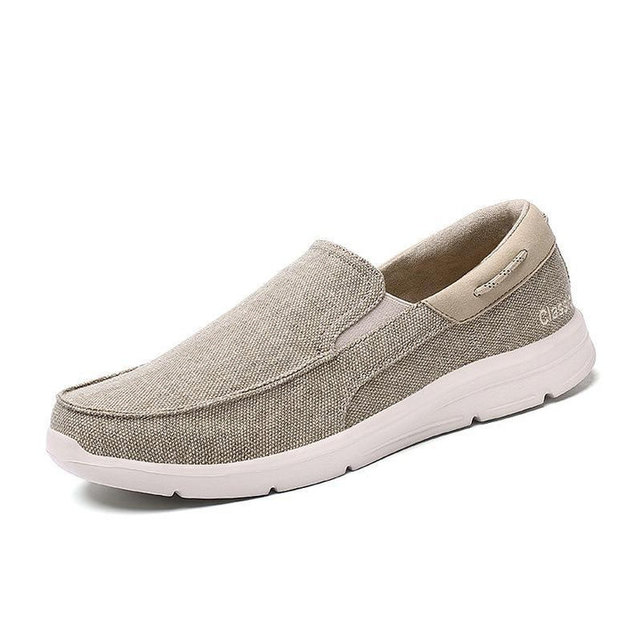 Herren nan legerer Canvas-Slipper mit elastischem Einsatz und stoßdämpfender Leichtsohle Drune
