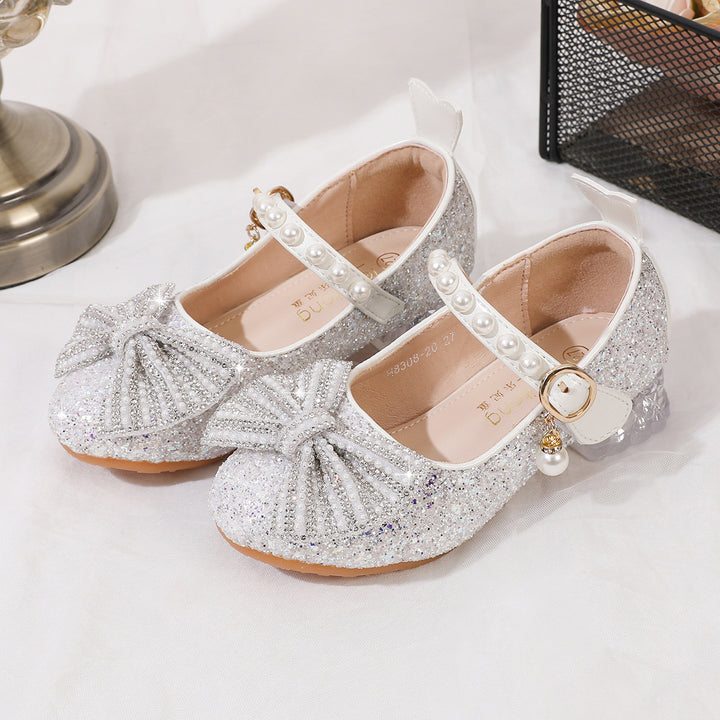 Damen Glitzernde Ballerinas mit Perlenverschluss Drune