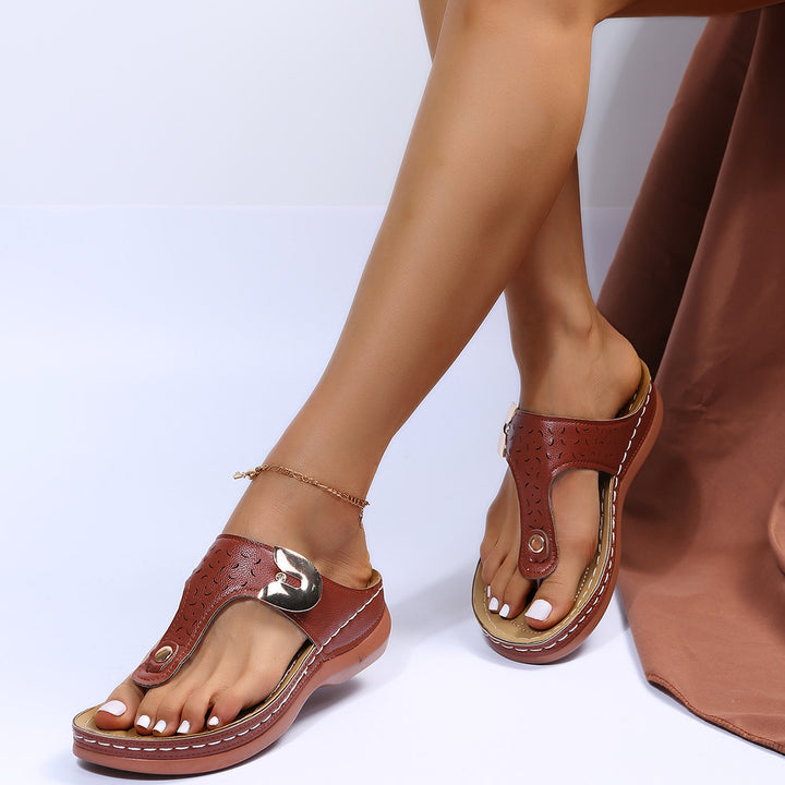 Damen Elegante Orthopädische Zehentrenner Sandalen Drune