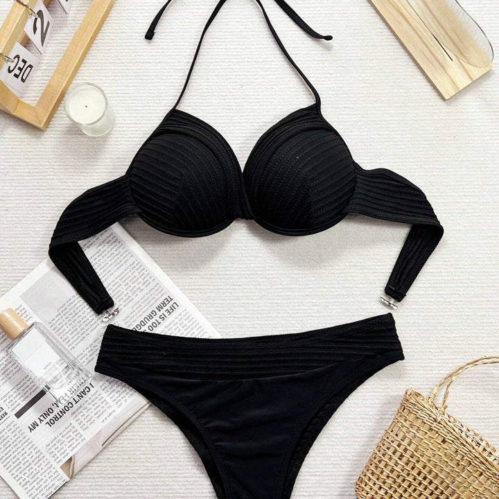 Damen Bikini-Set mit raffiniertem Wickeloberteil und hoch taillierten Höschen Drune