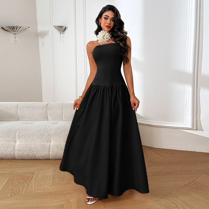 Damen Elegantes Maxikleid mit floralem Akzent Drune