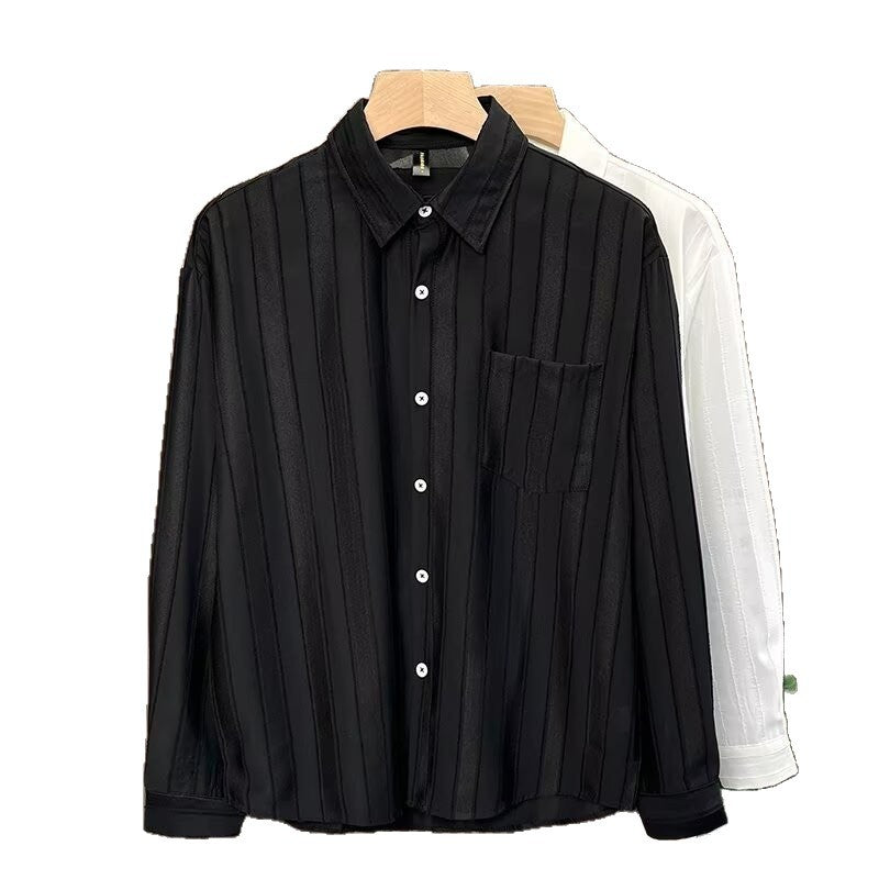 Damen Elegant Gestreiftes Langarmhemd Drune