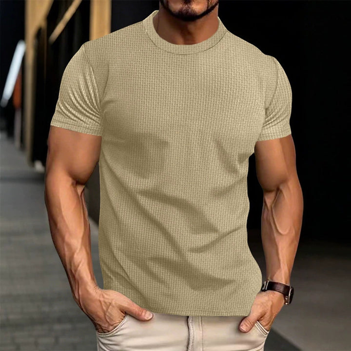 Herren Strukturiertes Kurzarm-T-Shirt aus Feinstrick Drune