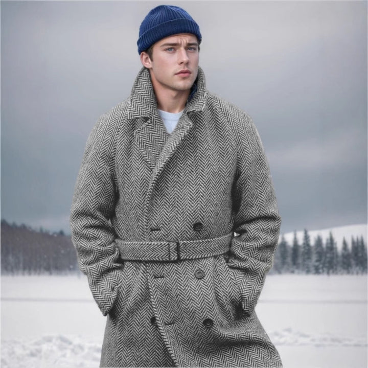 Herren eleganter und warmer Wollmantel Drune