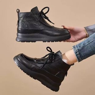 Damen Modische und bequeme Plateau-Stiefeletten Drune