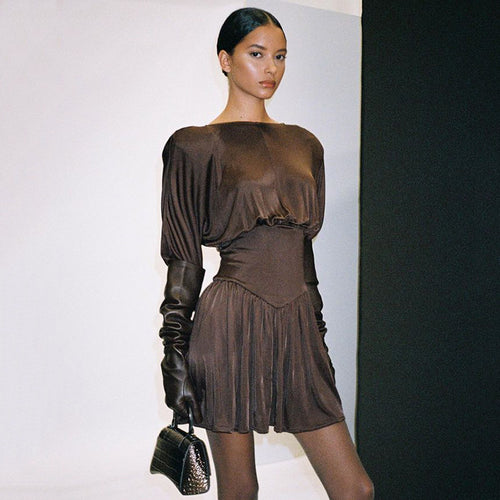 Damen Abendkleid mit weitem Ärmeldesign und schmeichelndem Schnitt Drune