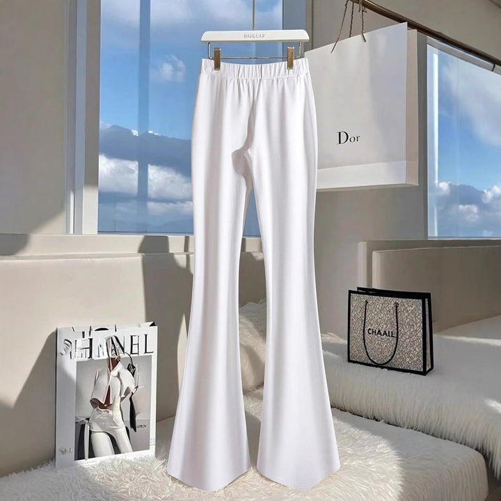 Damen Modische Flared-Hosen mit eleganten Knopfdetails und seitlichem Schlitz Drune