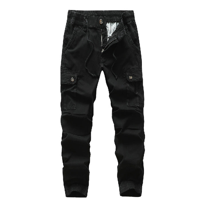 Herren Funktionale Cargo-Joggerhose im Urban-Workwear-Stil mit Kordelbund und Klapptaschen Drune