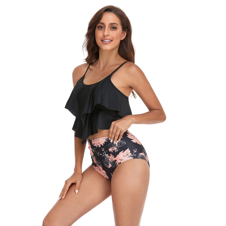 Damen Tankini-Set mit fließendem Rüschendesign und figurbetonter Bikinihose Drune
