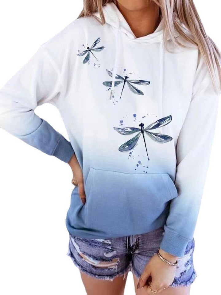 Damen Halloween Kapuzenpullover mit Kürbis- und Katzenprint, Paillettenbesatz und Oversize-Schnitt Drune
