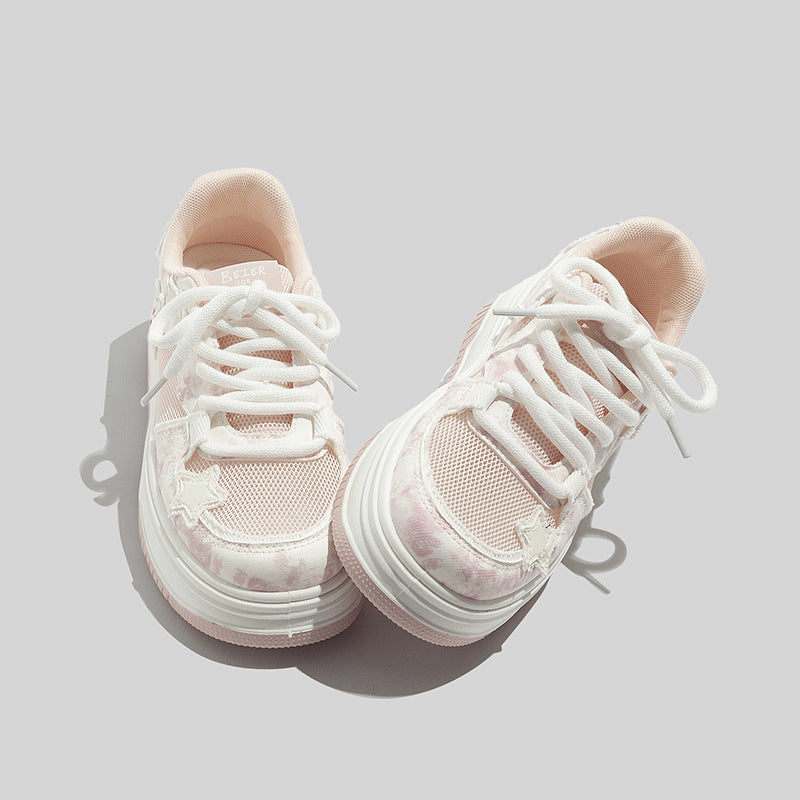 Damen Sneakers im sportlichen Style mit dekorativem Sternen-Muster und atmungsaktiven Obermaterialien Drune