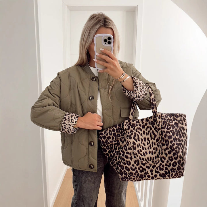 Damen gesteppte Übergangsjacke mit eleganten Taschen Drune