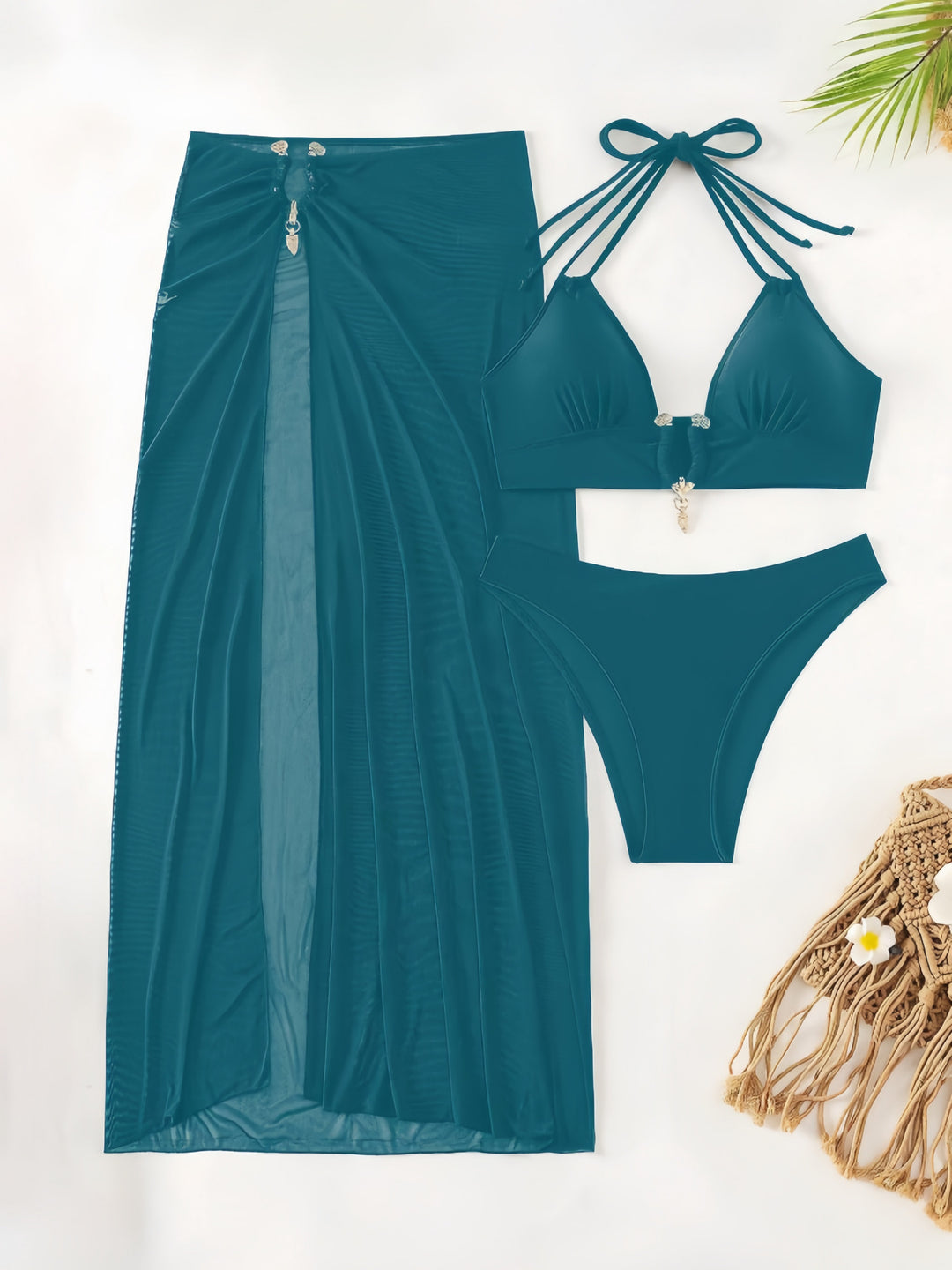 Damen Bikiniset mit transparentem Maxirock Drune