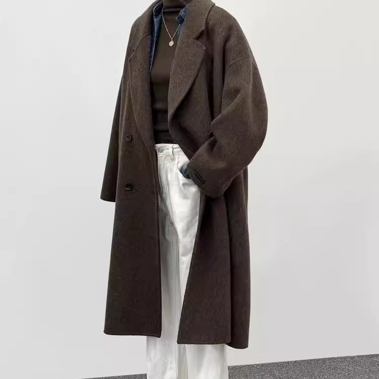 Damen Oversized Wollmantel Drune