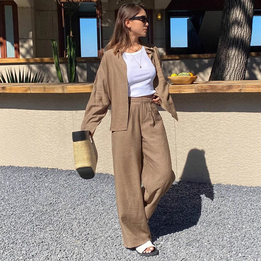 Damen Bequemes Lounge-Set aus leichtem Stoff mit eleganten Details Drune