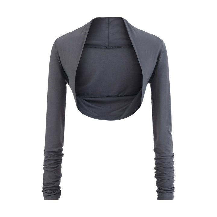 Damen Kurzbolero‑Shrug mit gerafften Langärmeln Drune
