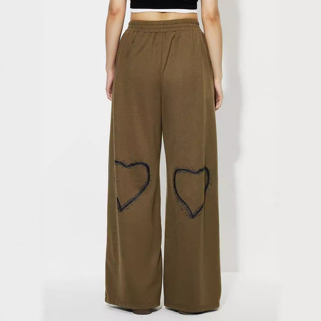 Damen weite Freizeithose aus leichtem Material mit elastischem Bund Drune