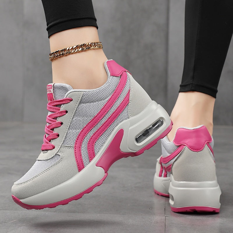 Damen Modische Plateau-Sneaker mit sichtbarer Luftkammer und atmungsaktivem Mesh-Obermaterial Drune