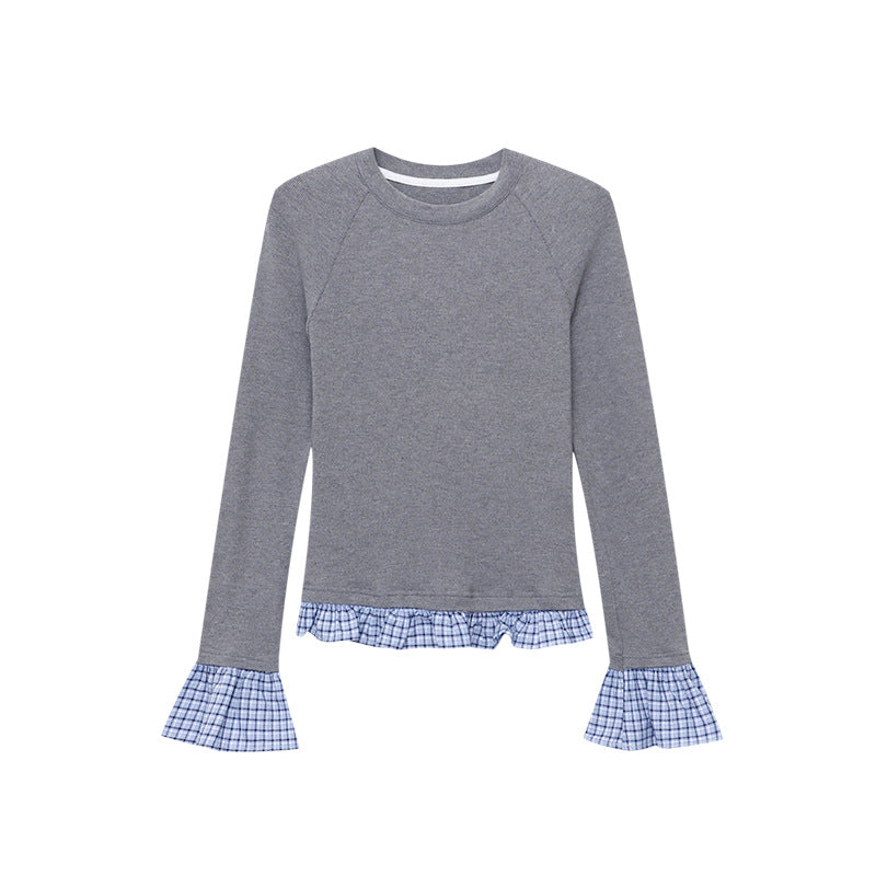 Damen Langarmshirt mit modischem Schößchen Drune